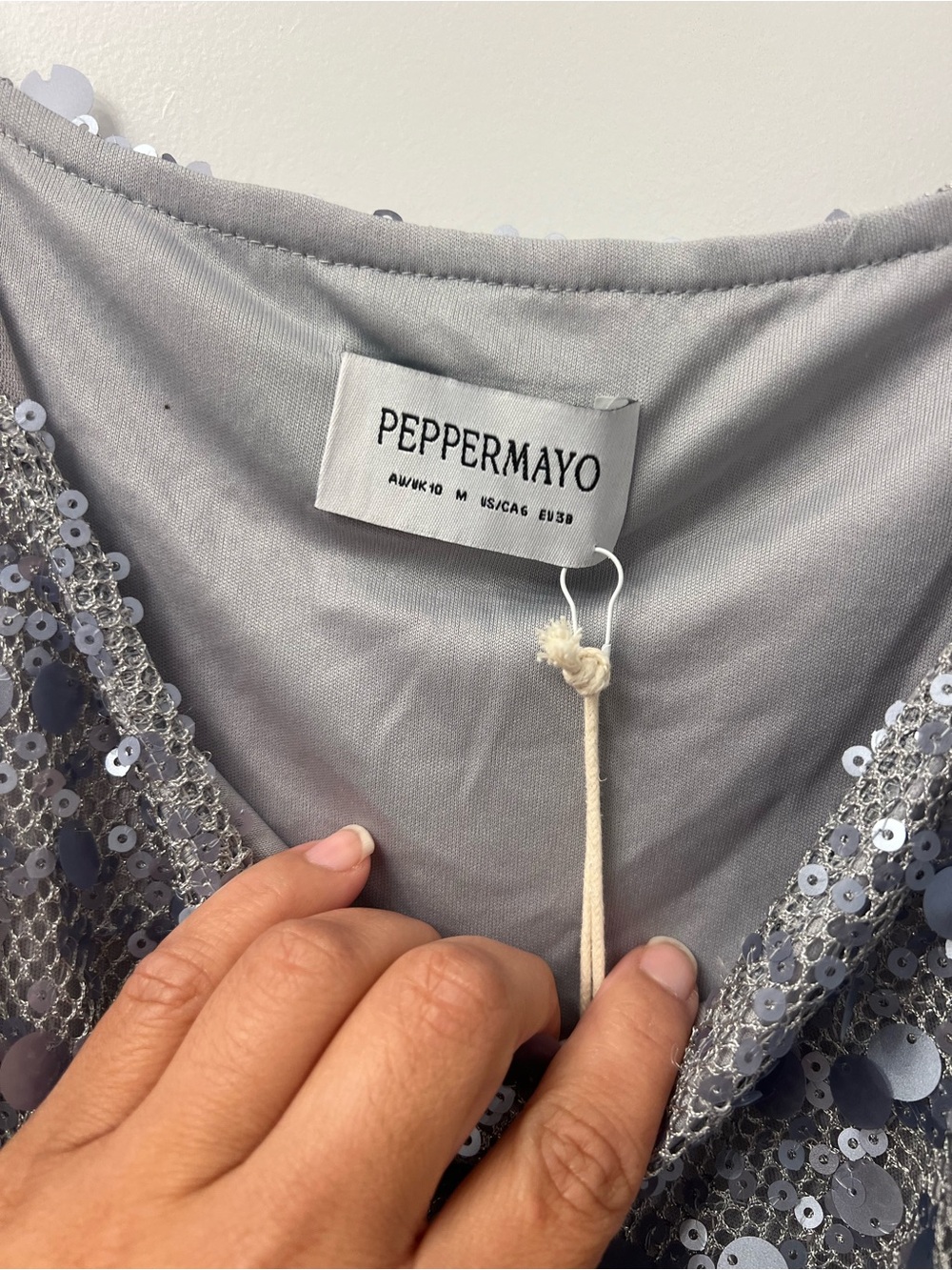 Peppermayo Silver Sequin Mini Dress - Picture 7 of 10